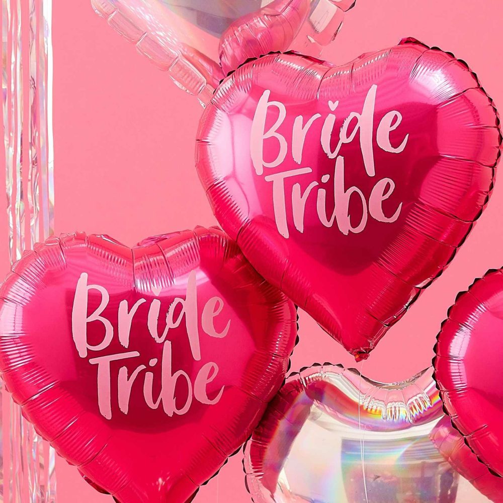 Helium Balloons |   Pink & Iridescent Bride Tribe Bachelorette Party Balloons Balloons Helium Balloons