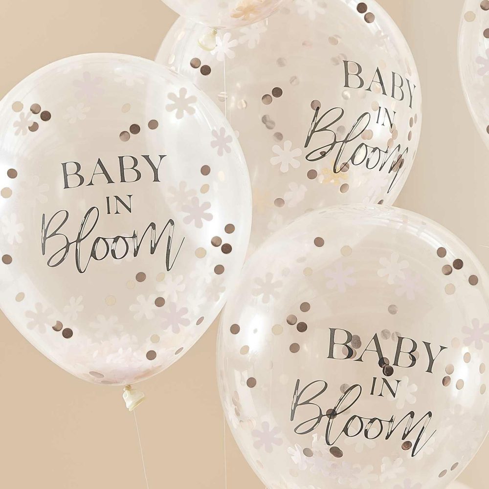 Helium Balloons |   Rose Gold Baby Shower Confetti Balloons Balloons Confetti Balloons