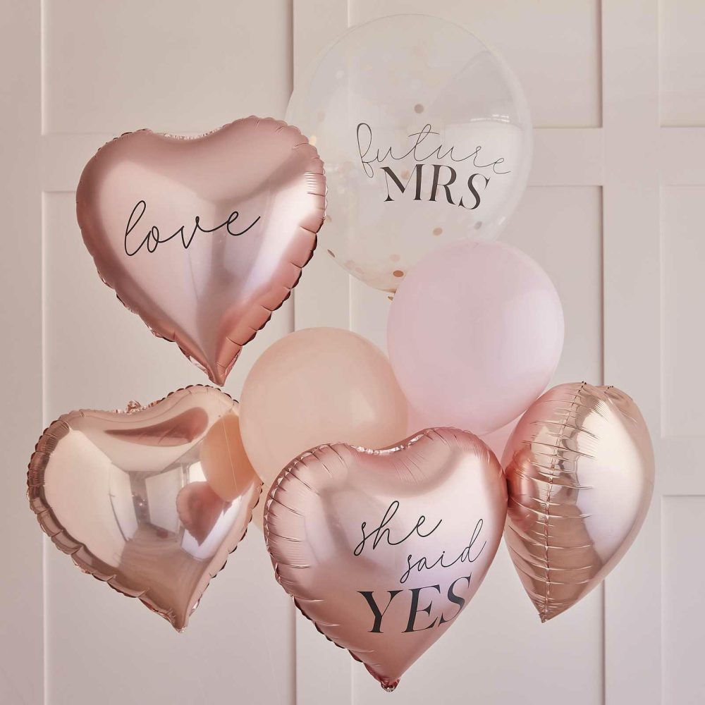 Helium Balloons |   Rose Gold Bachelorette Party Balloons Bundle Balloons Foil Balloons