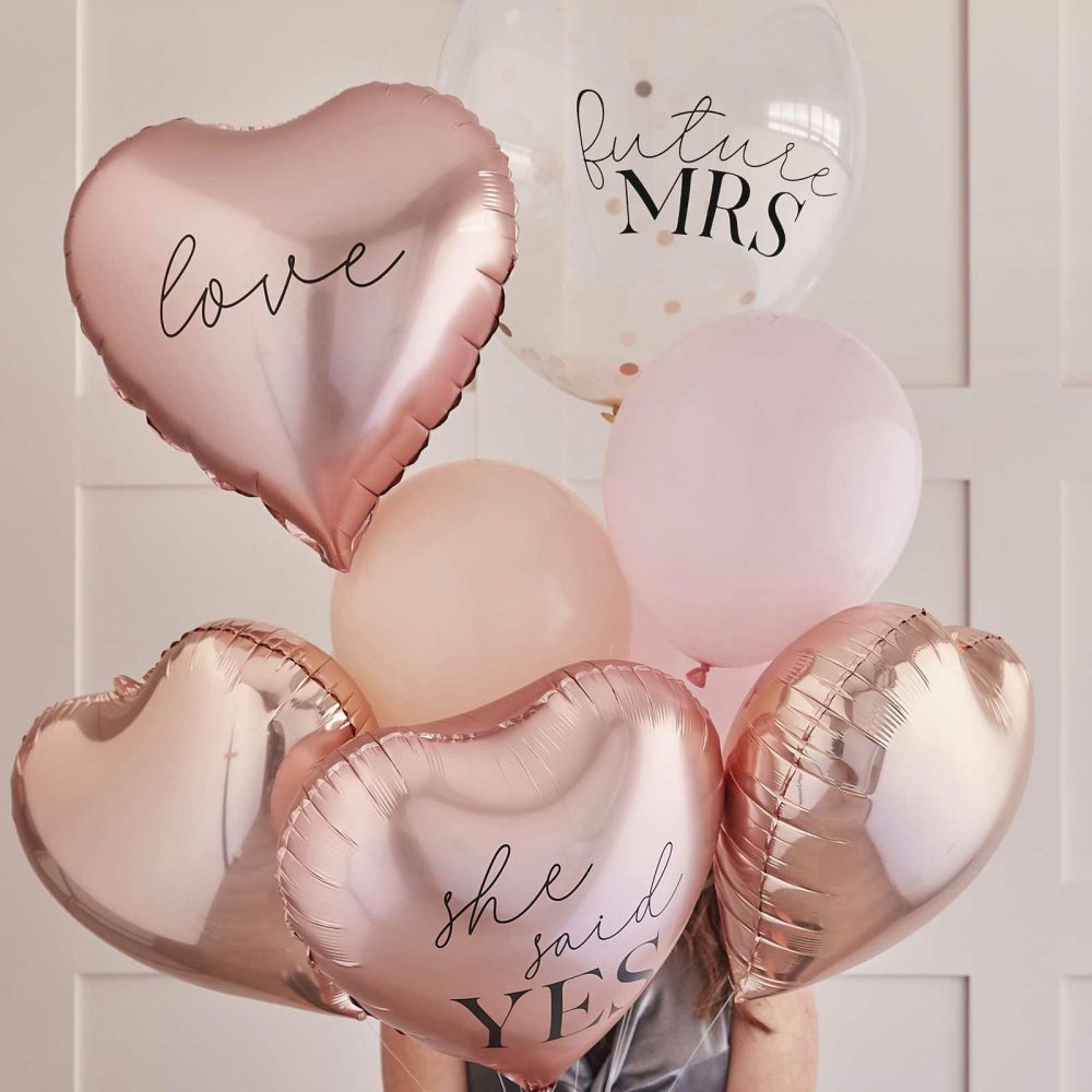 Helium Balloons |   Rose Gold Bachelorette Party Balloons Bundle Balloons Foil Balloons