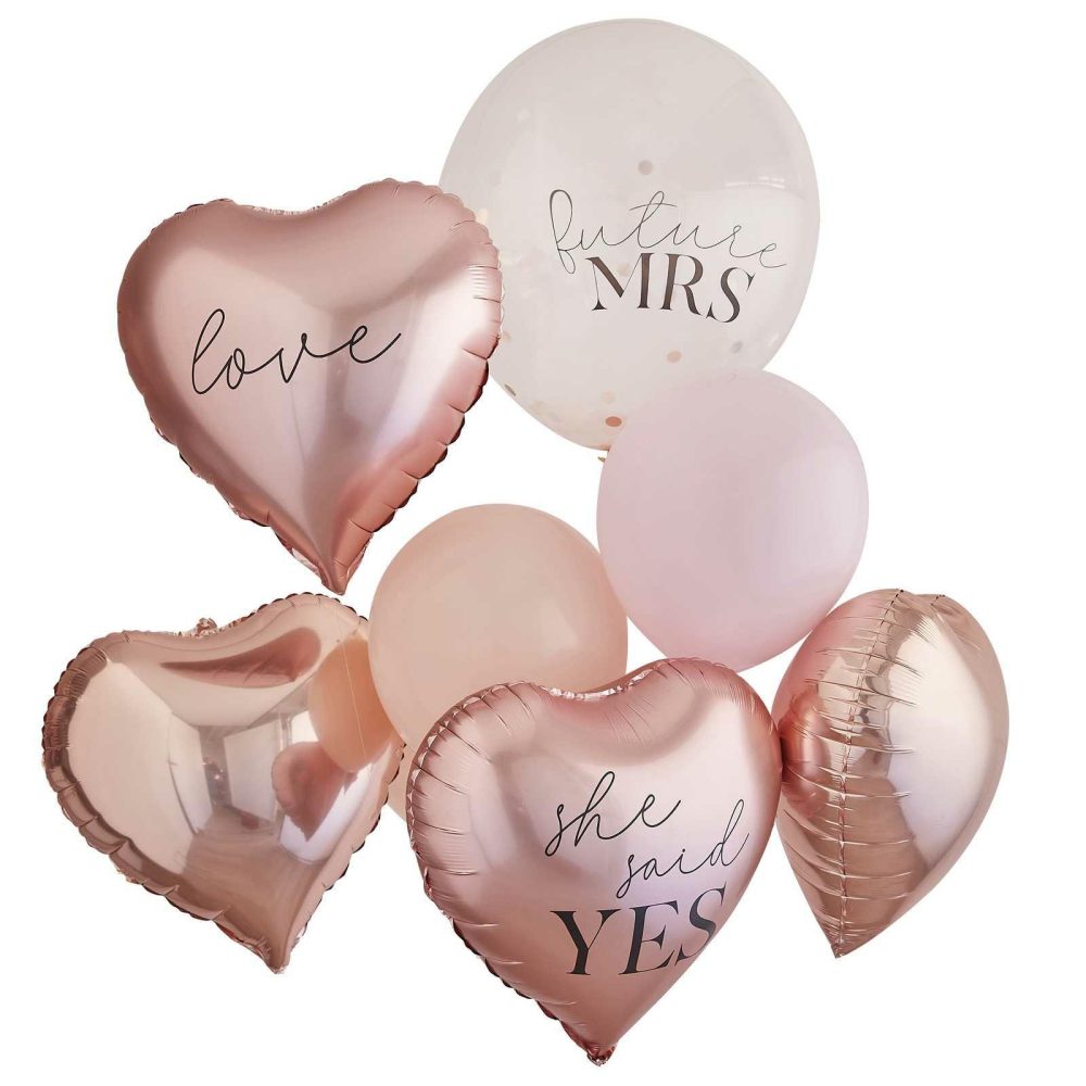 Helium Balloons |   Rose Gold Bachelorette Party Balloons Bundle Balloons Foil Balloons