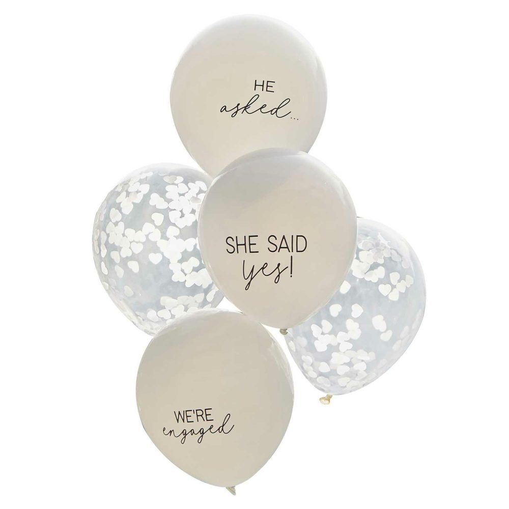 Helium Balloons |   She Said Yes Confetti Engagement Balloon Bundle Balloons Confetti Balloons