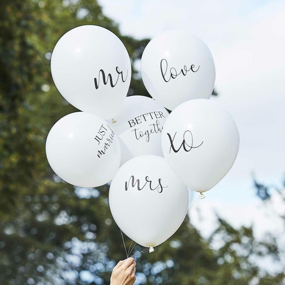 Helium Balloons |   White Wedding Balloons Bundle Balloons Helium Balloons