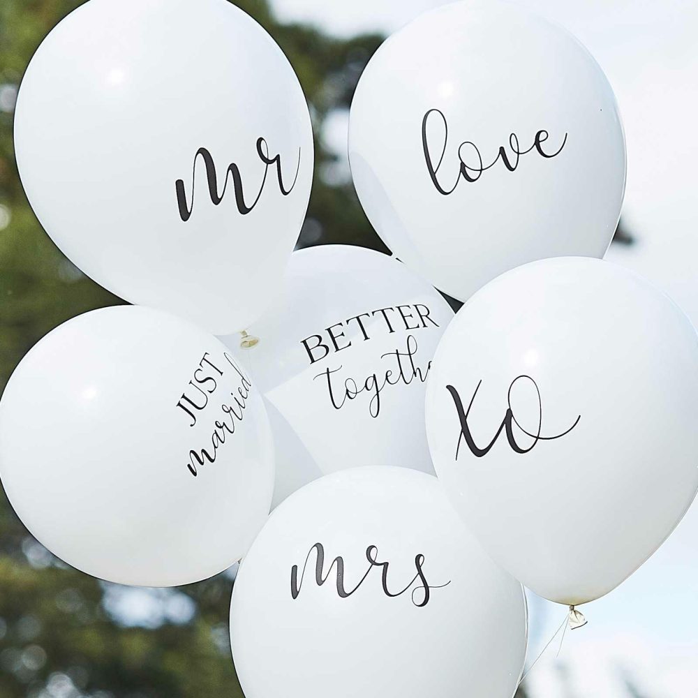 Helium Balloons |   White Wedding Balloons Bundle Balloons Helium Balloons