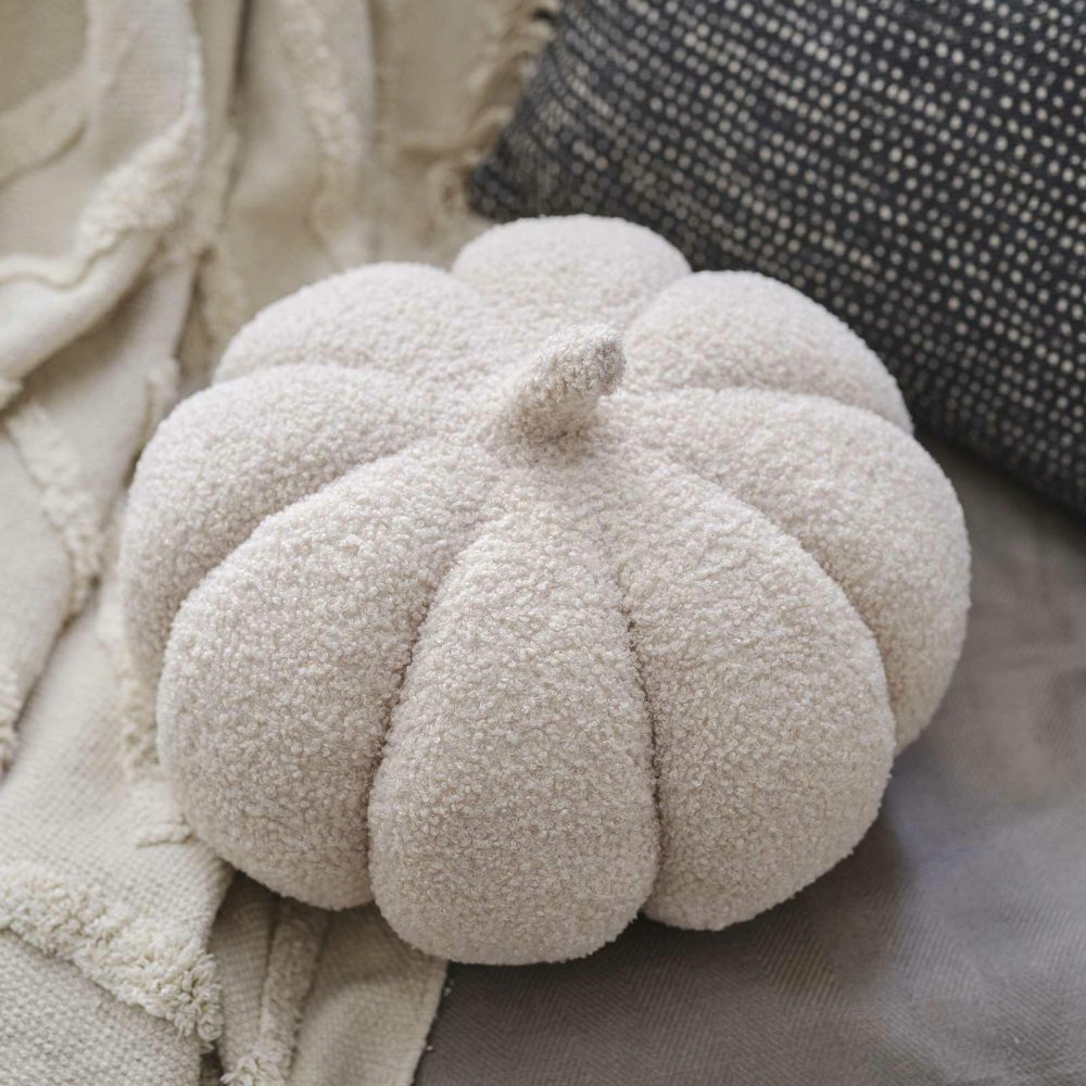 Home Accessories |   Large Beige Boucle Pumpkin Cushion Decoration Home Accessories Home Accessories