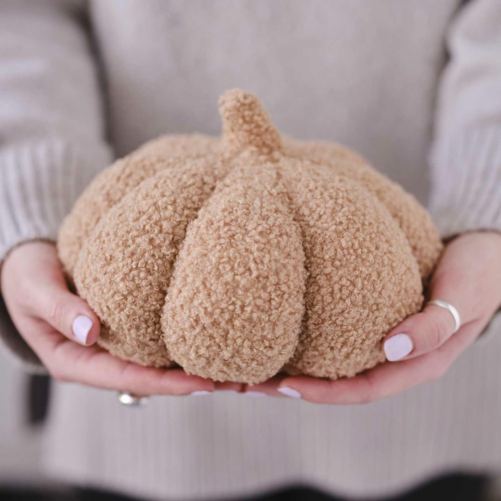 Home Accessories |   Medium Orange Boucle Pumpkin Cushion Decoration Home Accessories Home Accessories