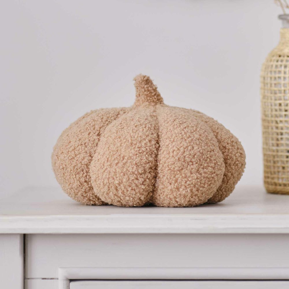 Home Accessories |   Medium Orange Boucle Pumpkin Cushion Decoration Home Accessories Home Accessories