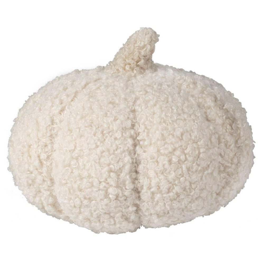 Home Accessories |   Small Cream Boucle Pumpkin Cushion Decoration Homeware Home Accessories