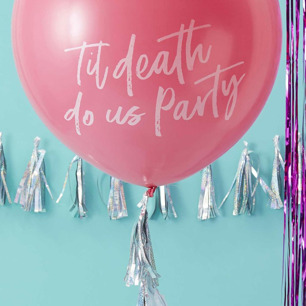 Latex Balloons |   Giant Pink Til Death Do Us Party Balloon Kit Balloons Giant Balloons