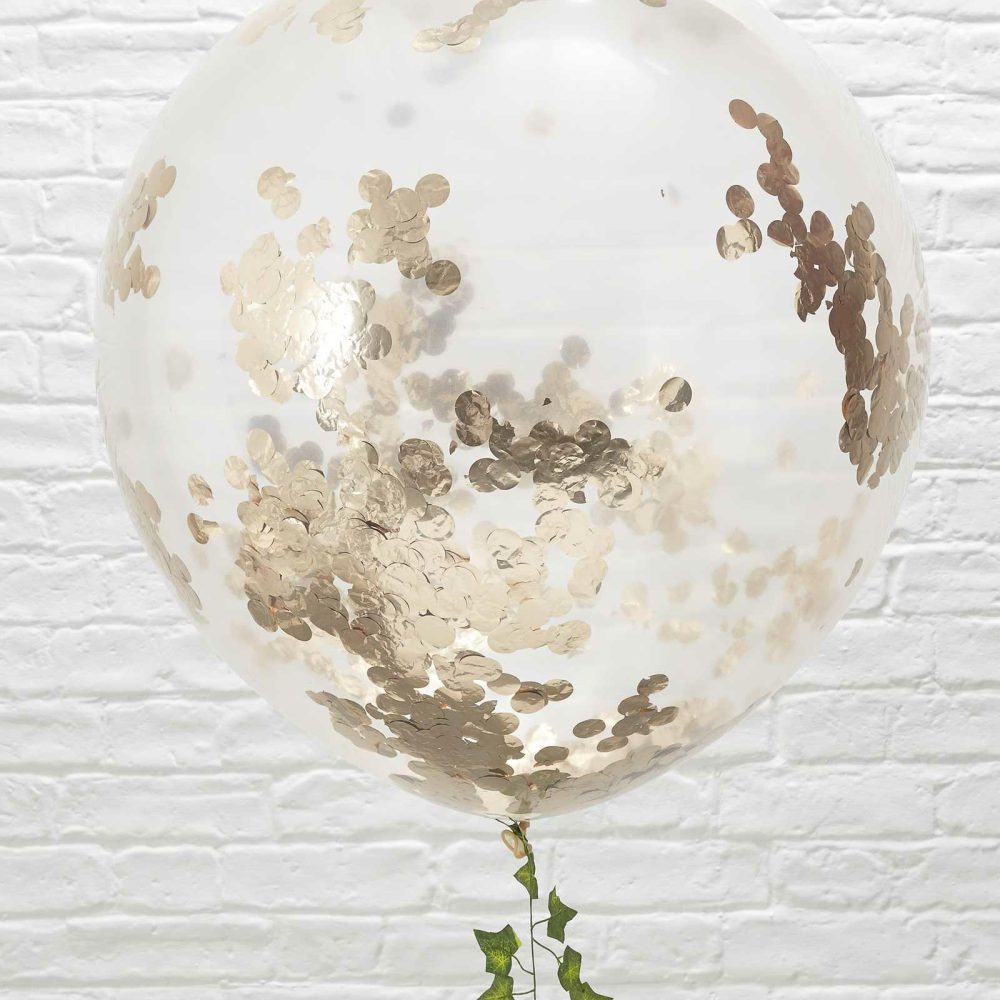 Latex Balloons |   Giant Rose Gold Confetti Balloons Balloons Giant Balloons