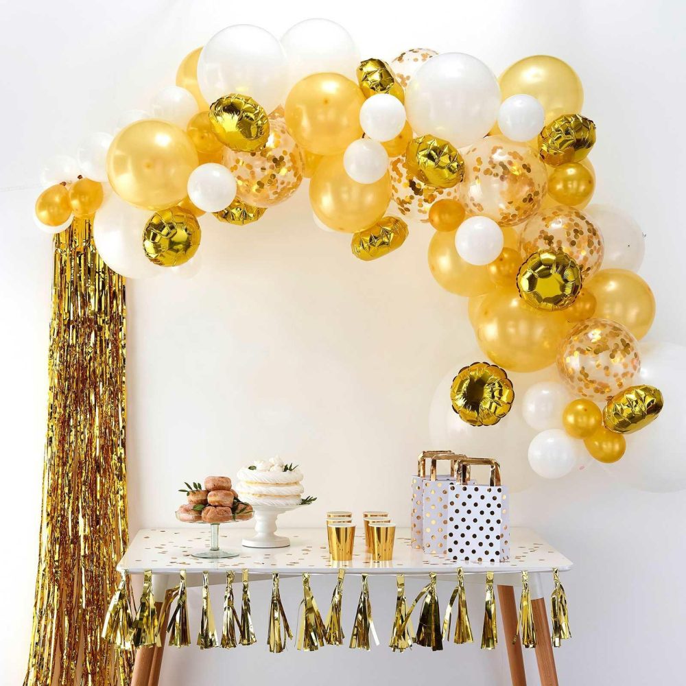 Latex Balloons |   Gold Balloon Arch Kit Balloon Arches Balloon Arches