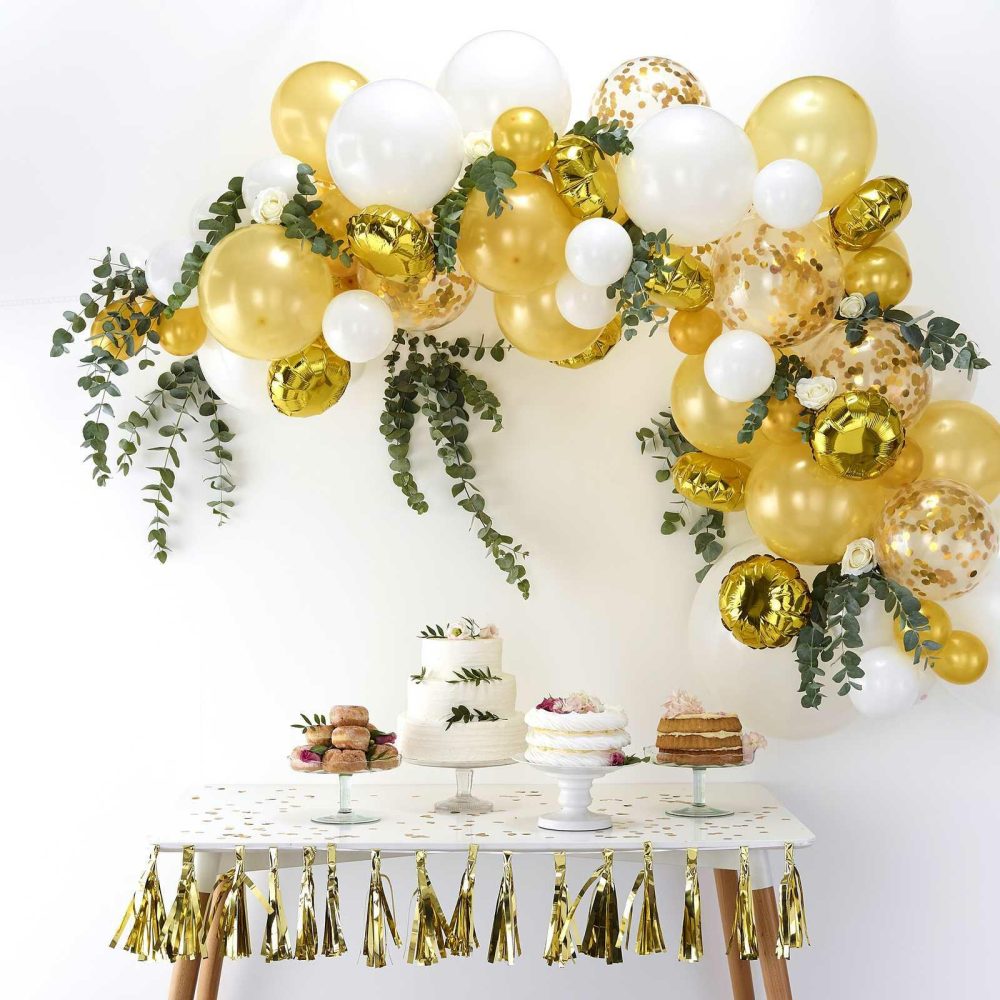 Latex Balloons |   Gold Balloon Arch Kit Balloon Arches Balloon Arches