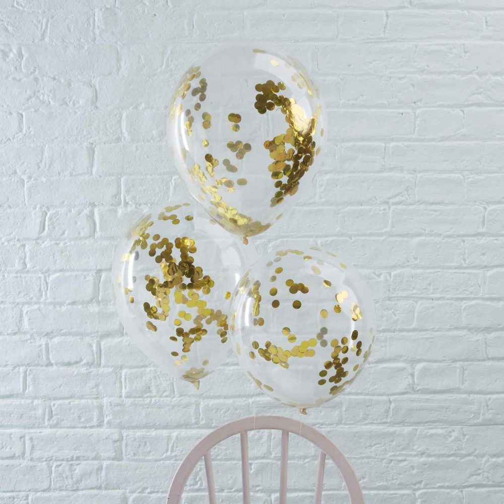 Latex Balloons |   Gold Confetti Balloons Balloons Clear Balloons