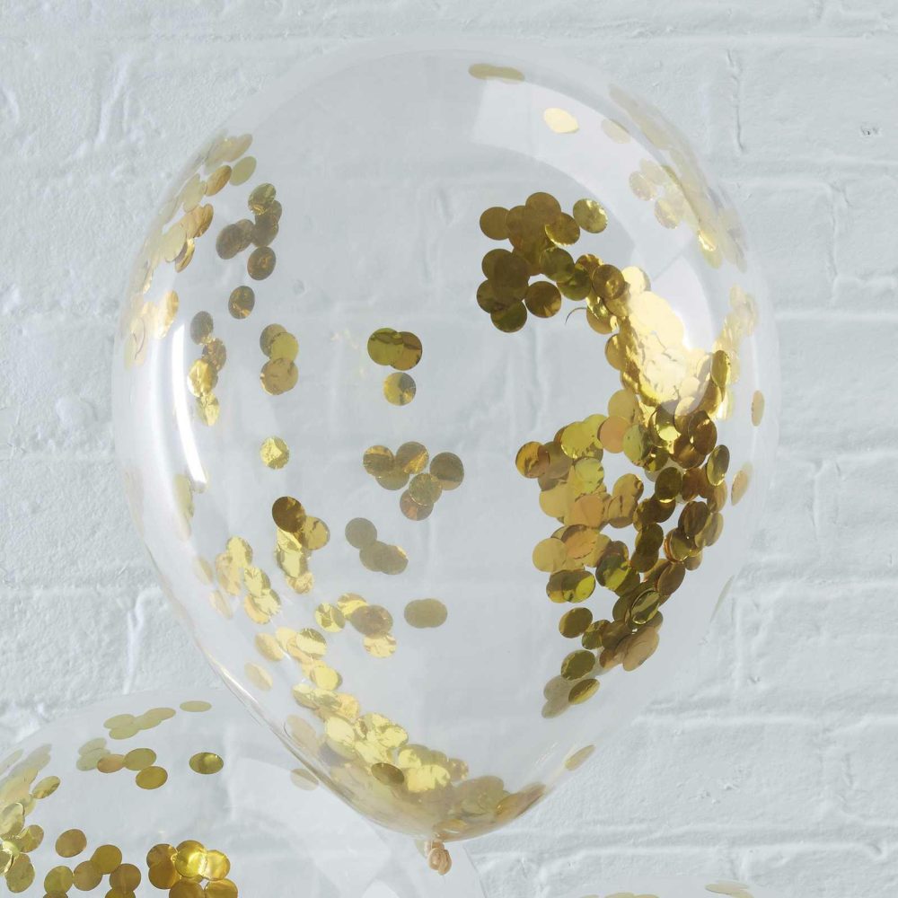 Latex Balloons |   Gold Confetti Balloons Balloons Clear Balloons