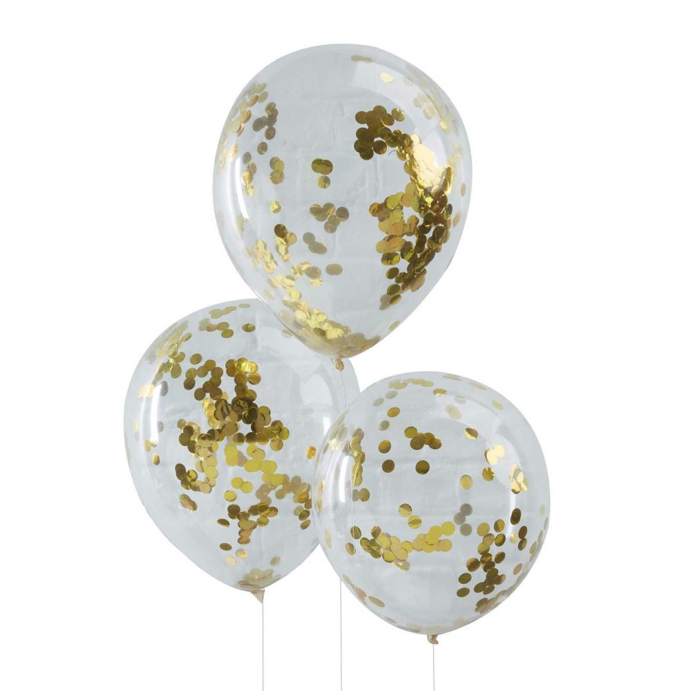 Latex Balloons |   Gold Confetti Balloons Balloons Clear Balloons