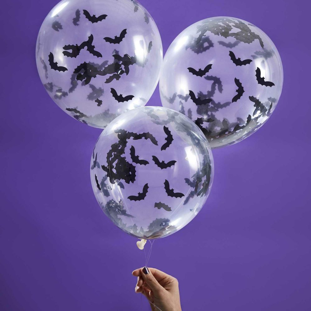 Latex Balloons |   Halloween Bat Confetti Balloons Balloons Confetti Balloons