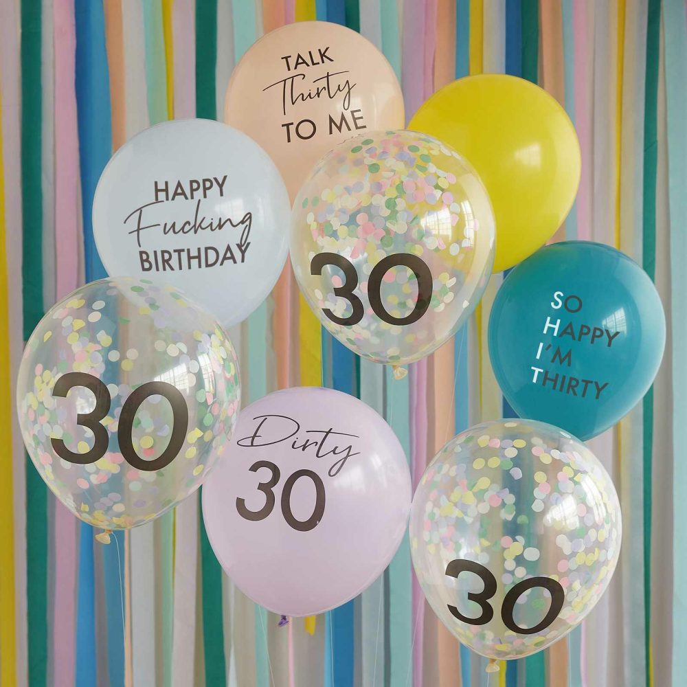 Latex Balloons |   Happy Fucking Birthday 30Th Birthday Balloon Bundle Balloons Helium Balloons