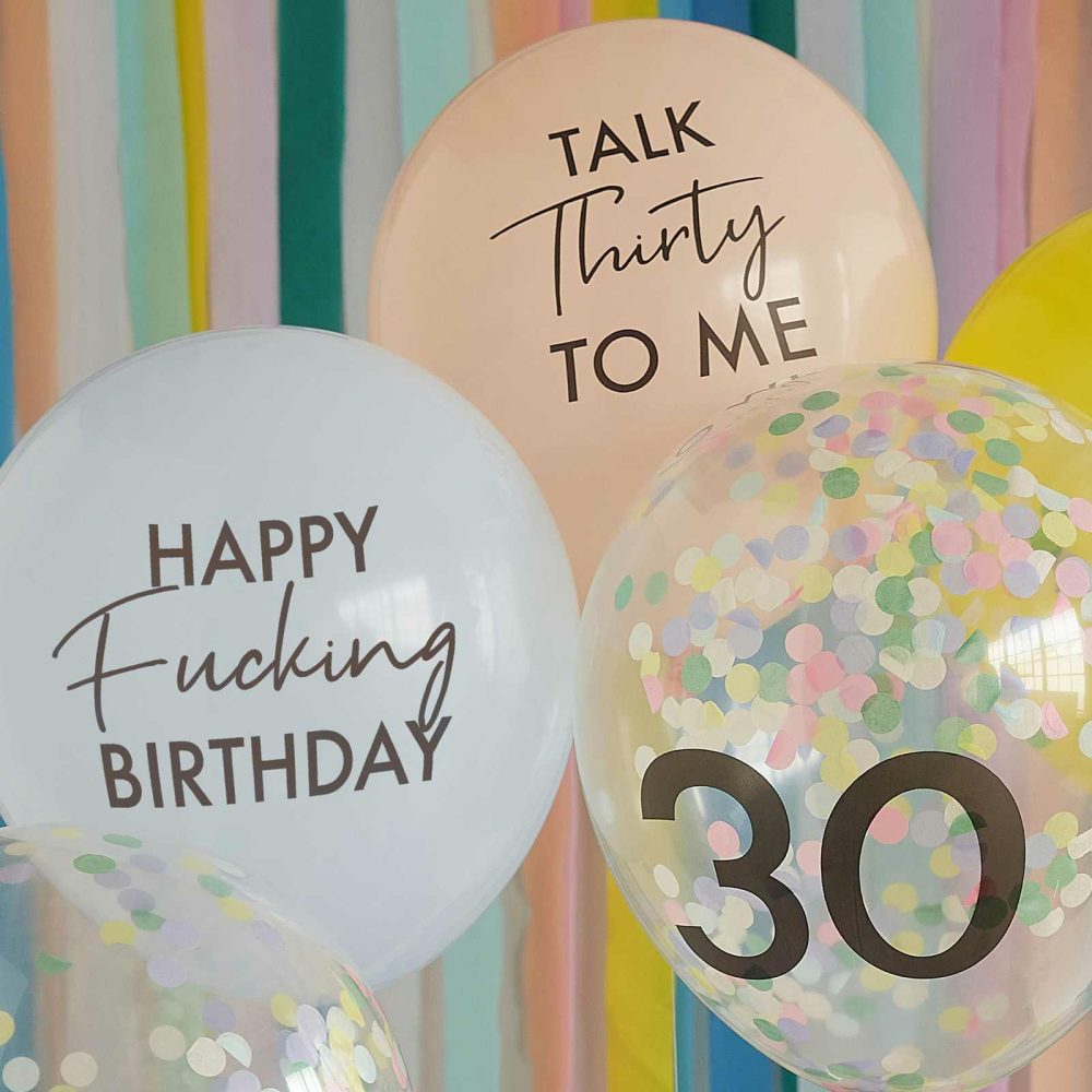 Latex Balloons |   Happy Fucking Birthday 30Th Birthday Balloon Bundle Balloons Helium Balloons