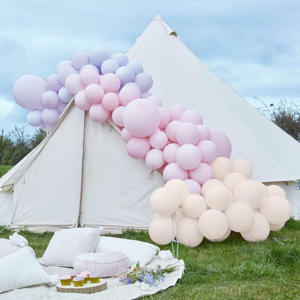 Latex Balloons |   Luxe Pastel Pink And Purple Balloon Arch Kit Balloon Arches Balloon Arches