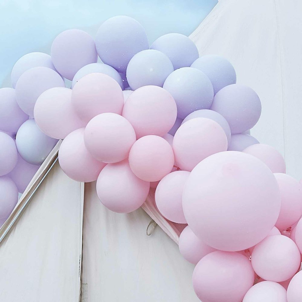 Latex Balloons |   Luxe Pastel Pink And Purple Balloon Arch Kit Balloon Arches Balloon Arches