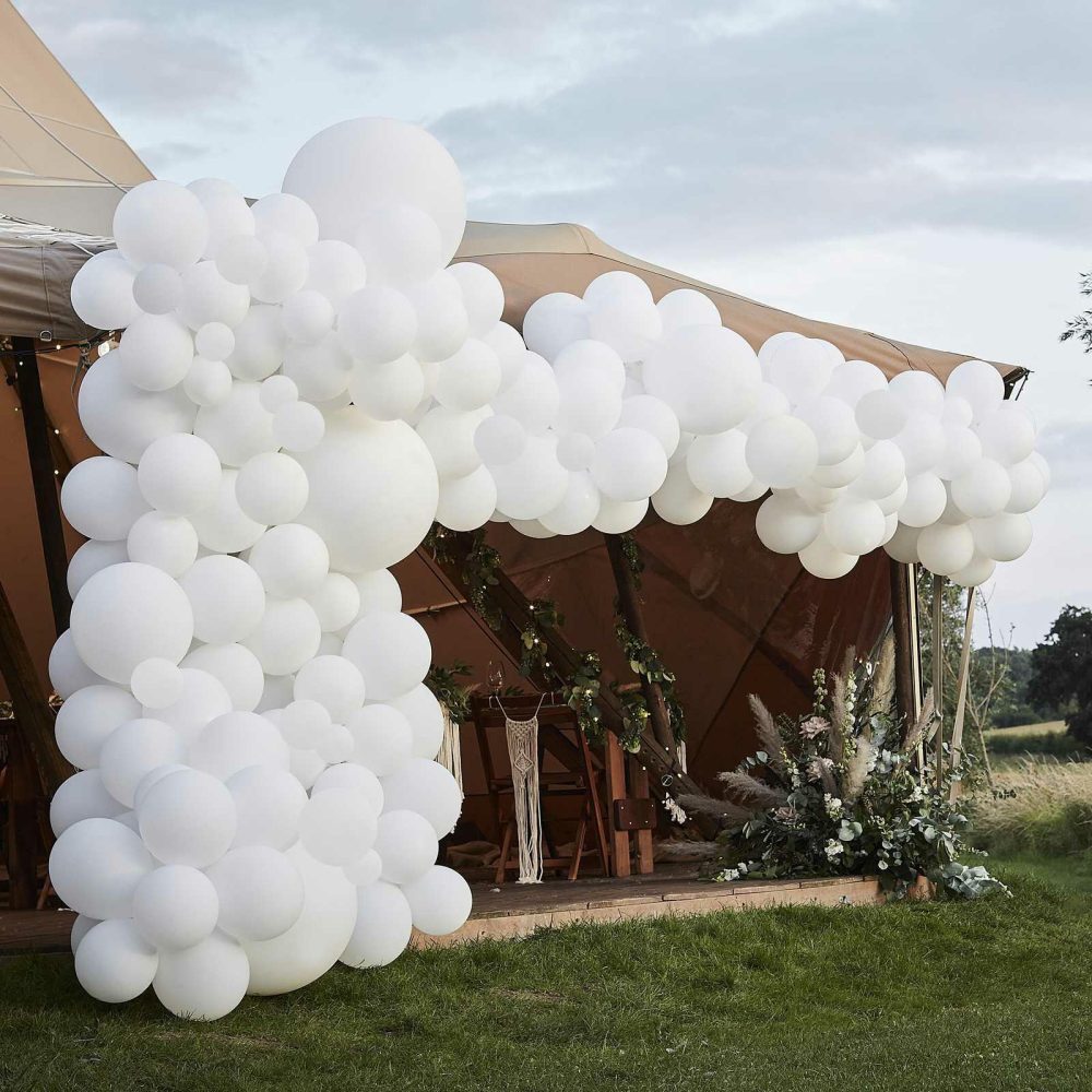 Latex Balloons |   Luxe White Balloon Arch Kit Balloon Arches Balloon Arches