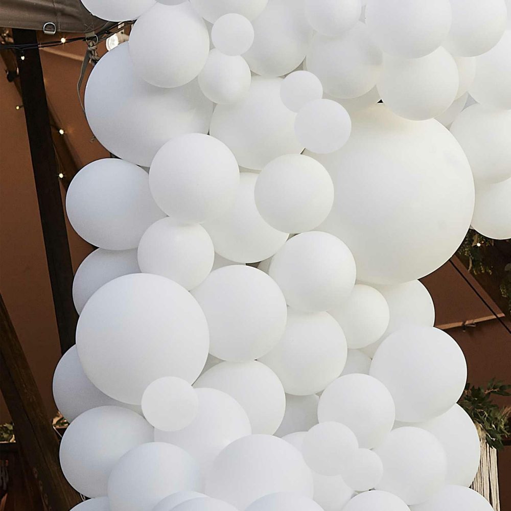 Latex Balloons |   Luxe White Balloon Arch Kit Balloon Arches Balloon Arches