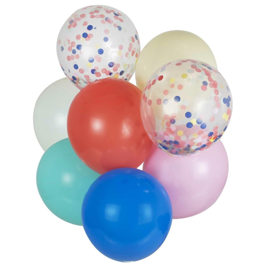 Latex Balloons |   Multicoloured And Confetti Filled Balloon Bundle Balloons Latex Balloons