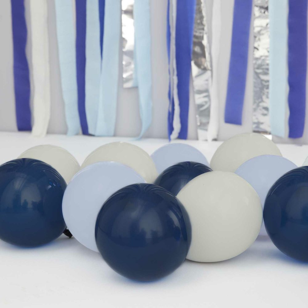 Latex Balloons |   Navy, Blue & Grey Balloon Mosaic Balloon Pack Balloon Packs Balloon Packs