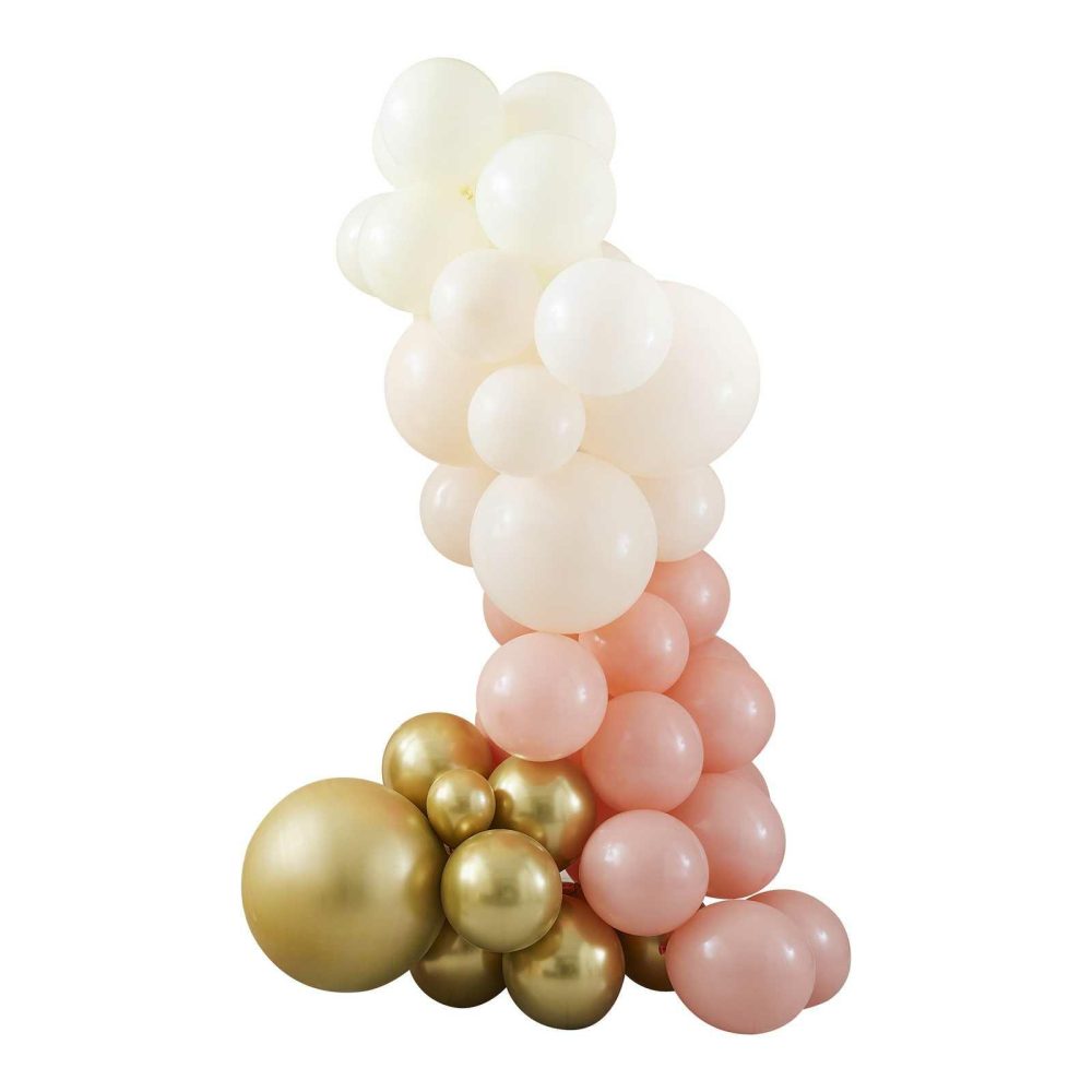 Latex Balloons |   Peach And Gold Balloon Arch Kit Balloon Arches Balloon Arches