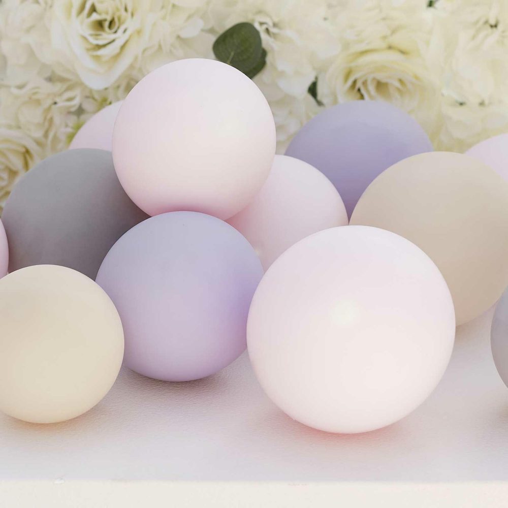 Latex Balloons |   Pink, Grey, Nude & Lilac Balloon Mosaic Balloon Pack Balloon Packs Balloon Packs