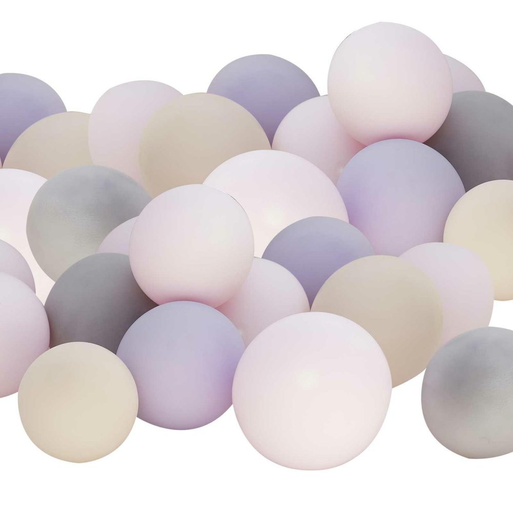 Latex Balloons |   Pink, Grey, Nude & Lilac Balloon Mosaic Balloon Pack Balloon Packs Balloon Packs