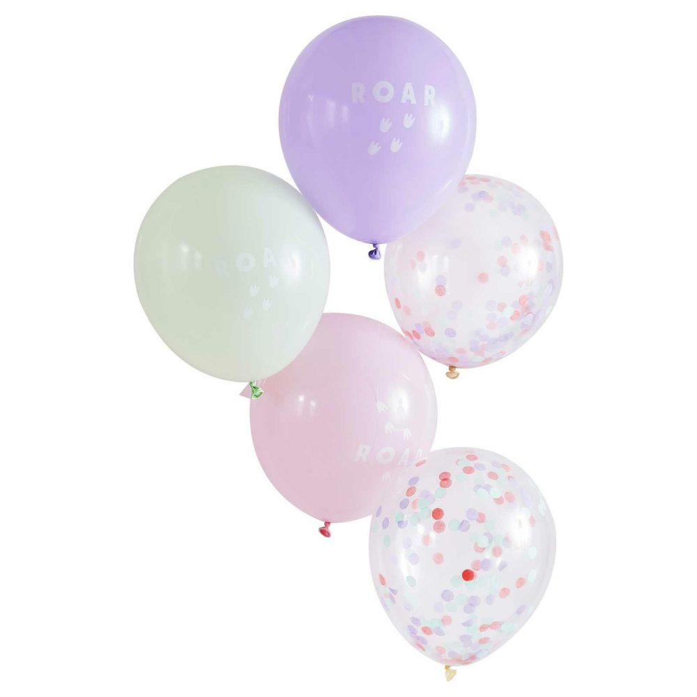 Latex Balloons |   Pink, Lilac And Pastel Green Roar Balloon Bundle Balloons Helium Balloons