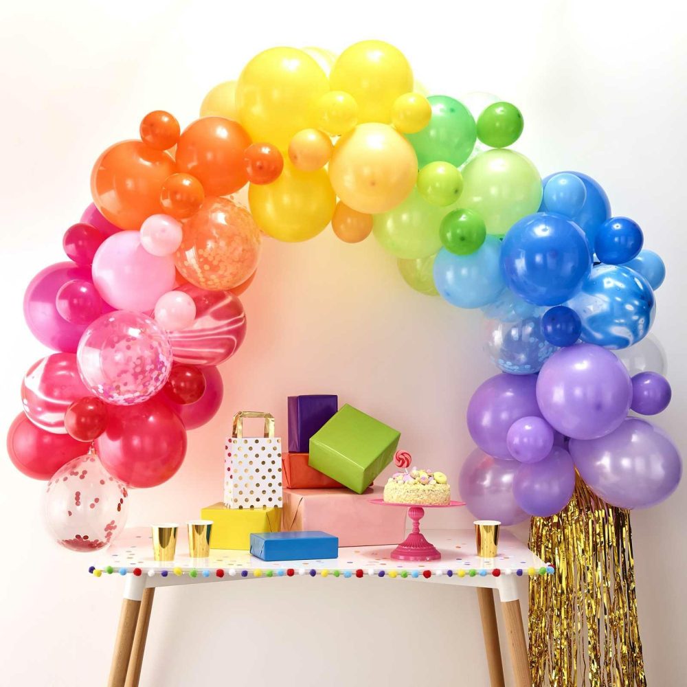 Latex Balloons |   Rainbow Balloon Arch Kit Balloon Arches Balloon Arches