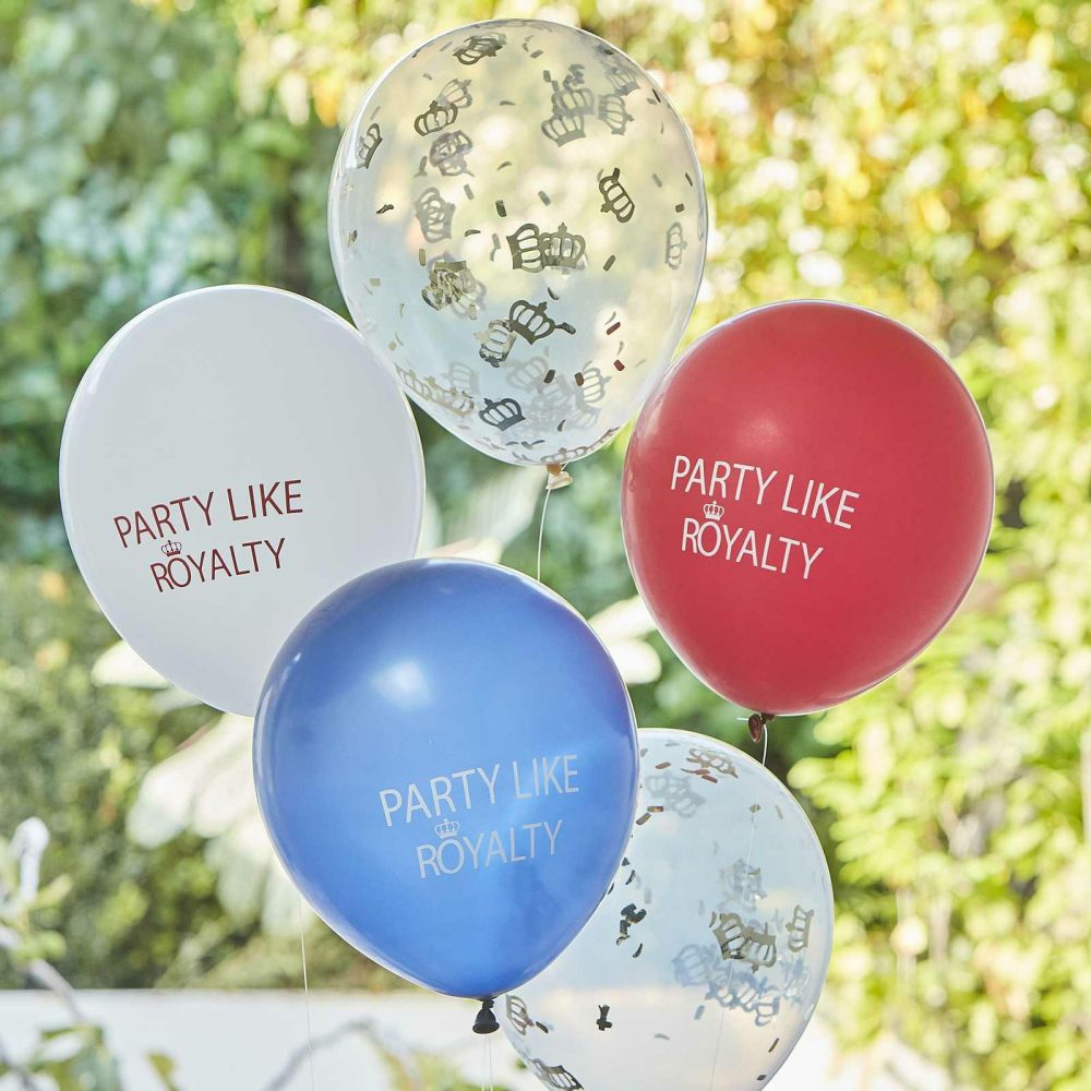 Latex Balloons |   Red, White & Blue Party Like Royalty Balloons Balloons Latex Balloons