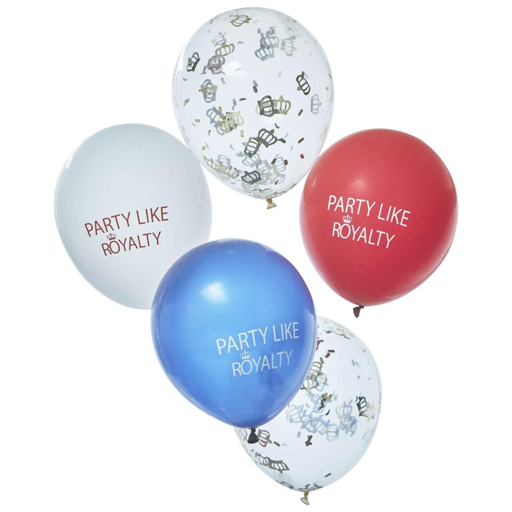 Latex Balloons |   Red, White & Blue Party Like Royalty Balloons Balloons Latex Balloons