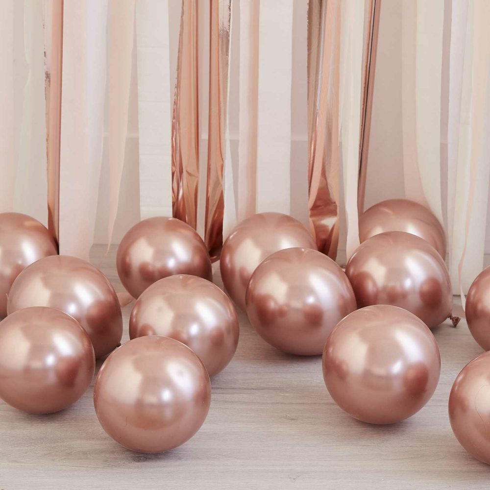 Latex Balloons |   Rose Gold Chrome Balloon Mosaic Balloon Pack Balloon Packs Balloon Packs