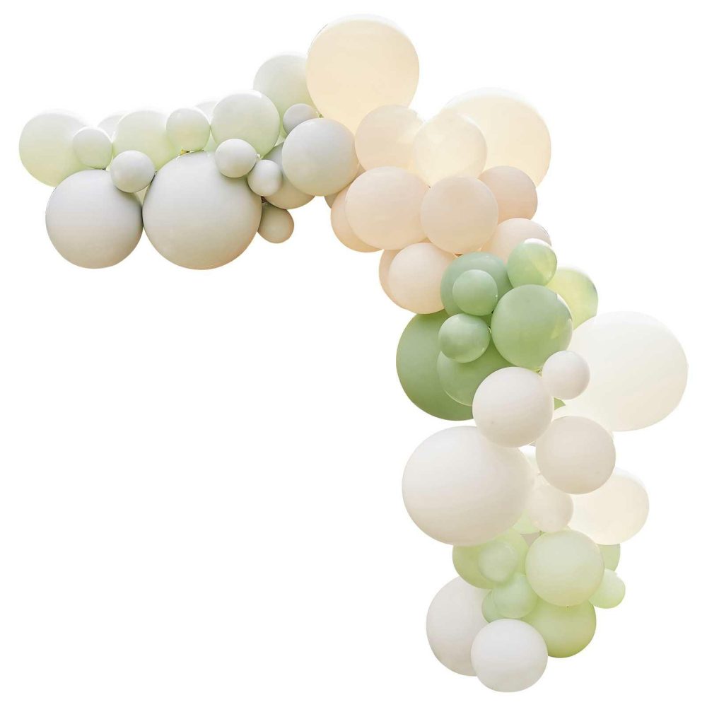 Latex Balloons |   Sage, Nude & White Balloon Arch Kit Balloon Arches Balloon Arches