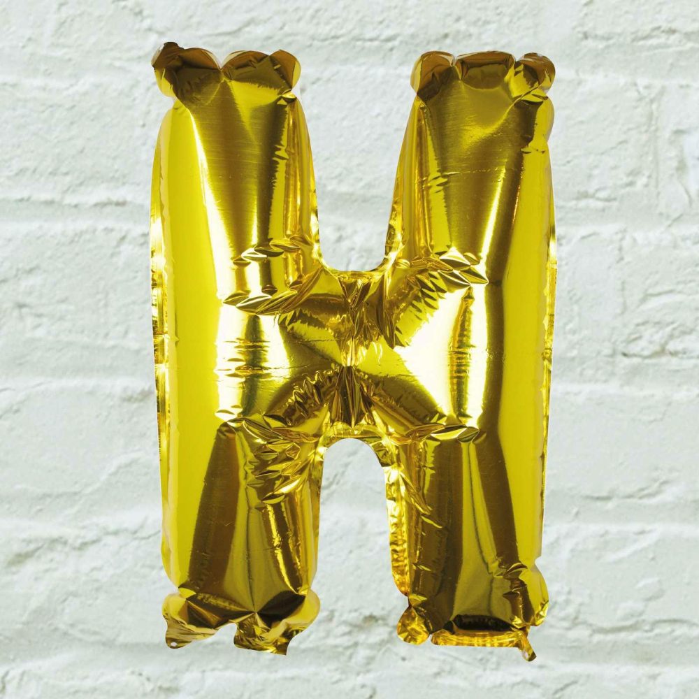 Letter Balloons |   Gold Foil Letter H Balloon Balloons Foil Balloons