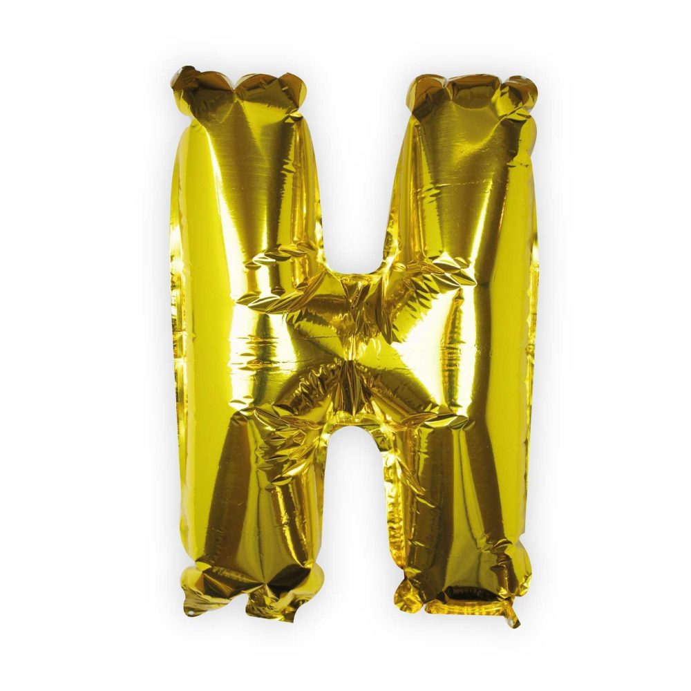 Letter Balloons |   Gold Foil Letter H Balloon Balloons Foil Balloons