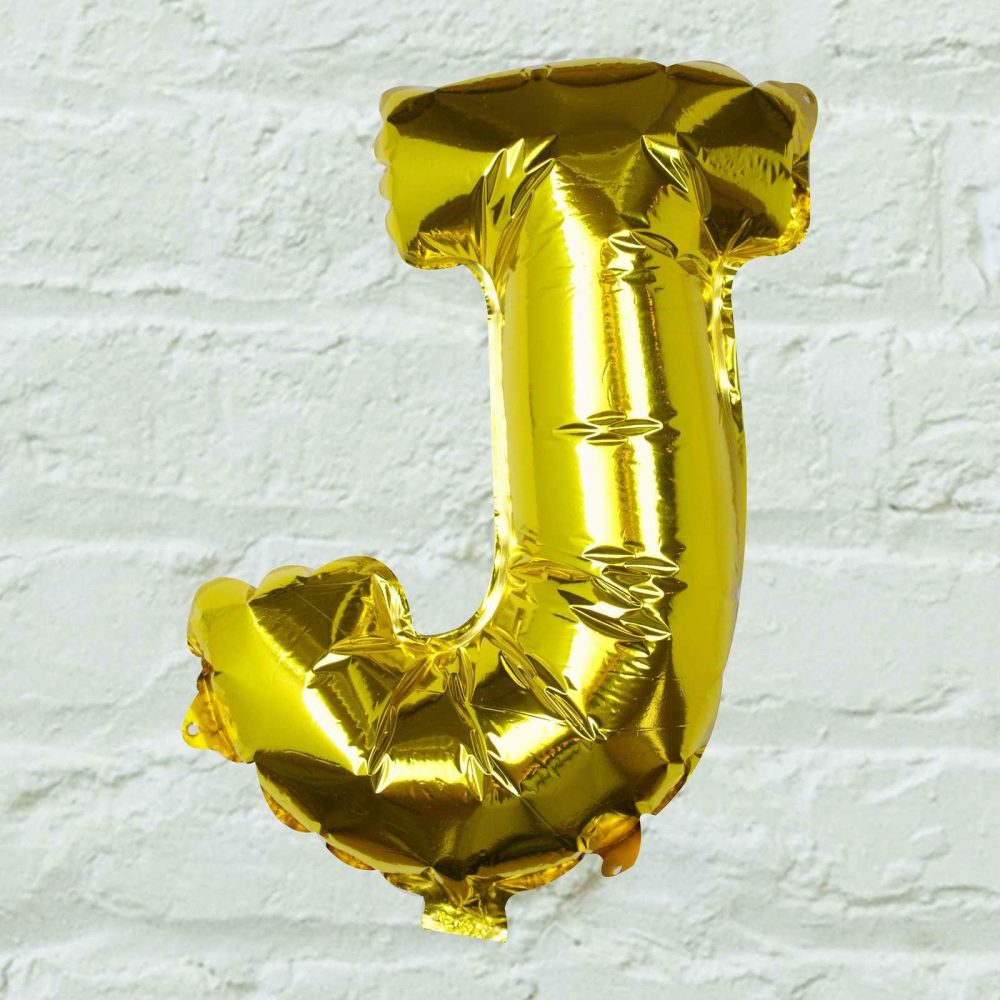 Letter Balloons |   Gold Foil Letter J Balloon Balloons Foil Balloons