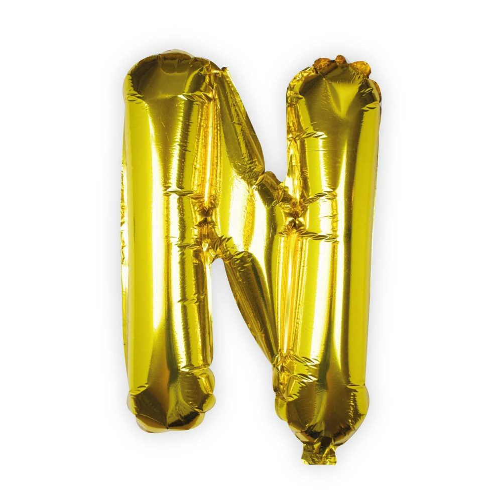 Letter Balloons |   Gold Foil Letter N Balloon Balloons Foil Balloons