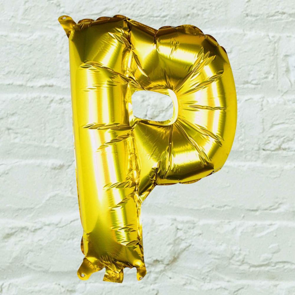 Letter Balloons |   Gold Foil Letter P Balloon Balloons Foil Balloons