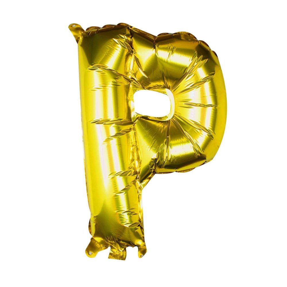 Letter Balloons |   Gold Foil Letter P Balloon Balloons Foil Balloons