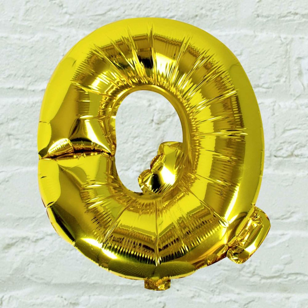 Letter Balloons |   Gold Foil Letter Q Balloon Balloons Foil Balloons