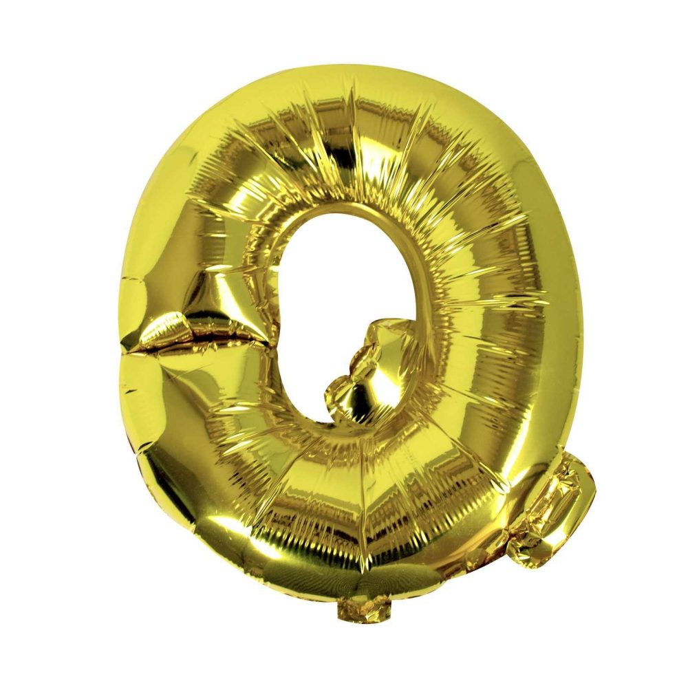 Letter Balloons |   Gold Foil Letter Q Balloon Balloons Foil Balloons