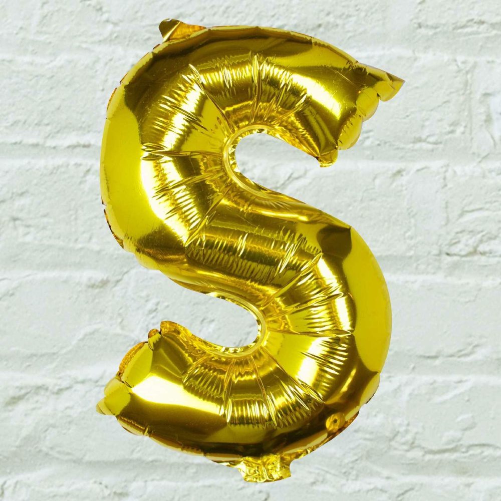 Letter Balloons |   Gold Foil Letter S Balloon Balloons Foil Balloons