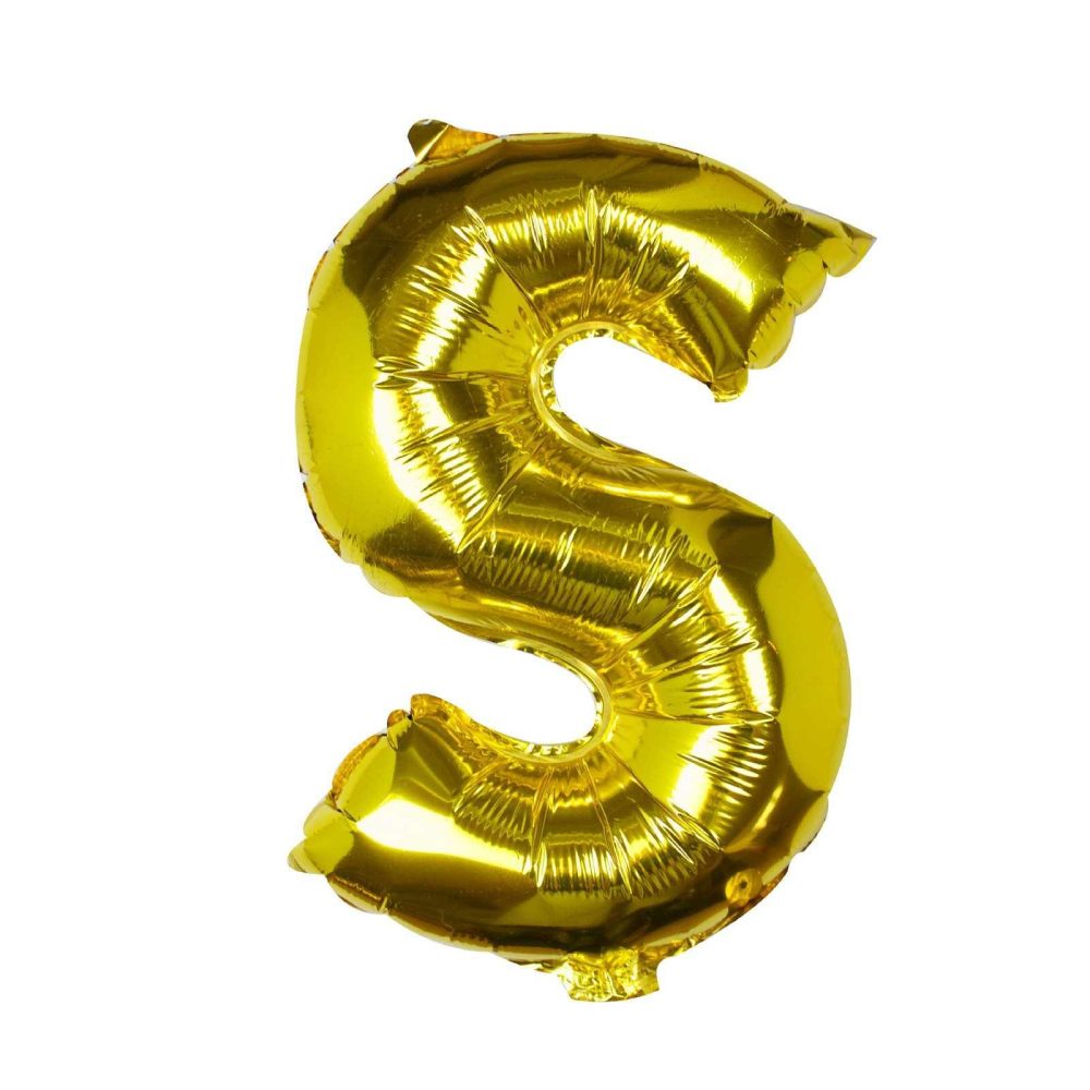 Letter Balloons |   Gold Foil Letter S Balloon Balloons Foil Balloons