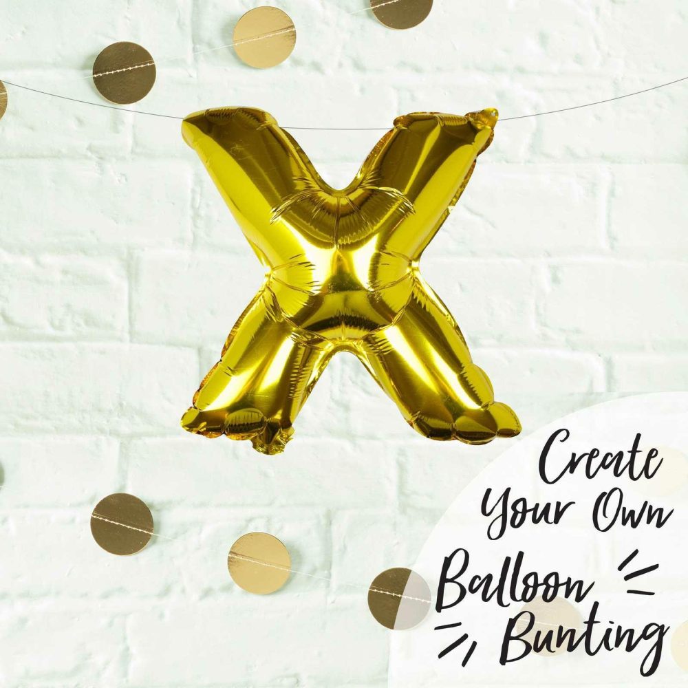 Letter Balloons |   Gold Foil Letter X Balloon Balloons Foil Balloons