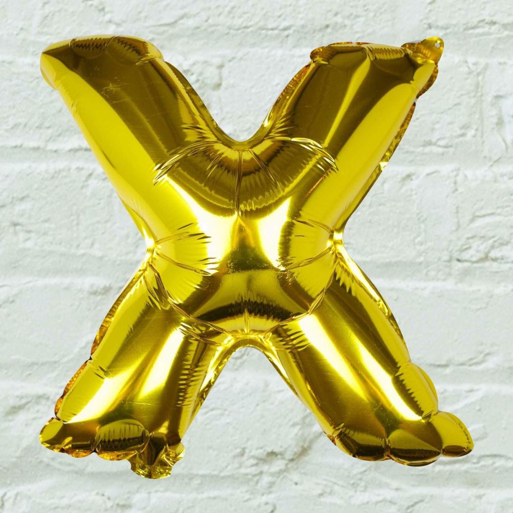 Letter Balloons |   Gold Foil Letter X Balloon Balloons Foil Balloons