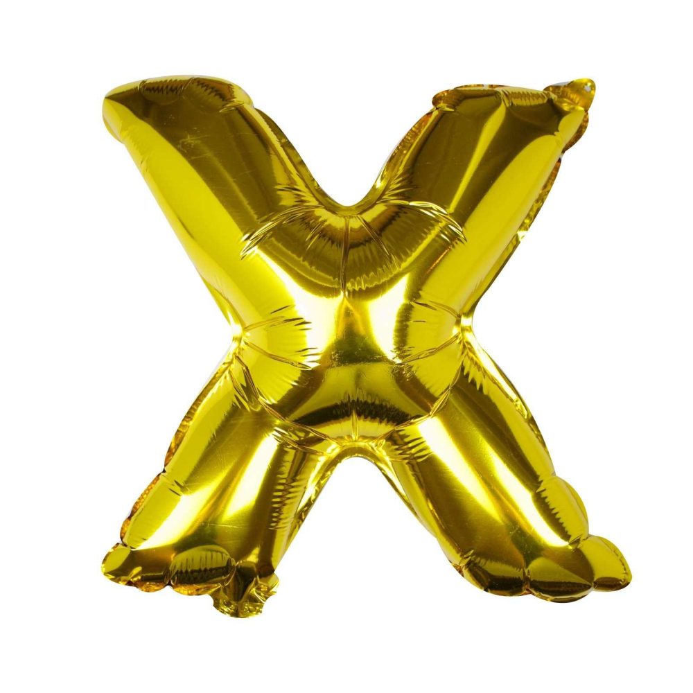 Letter Balloons |   Gold Foil Letter X Balloon Balloons Foil Balloons